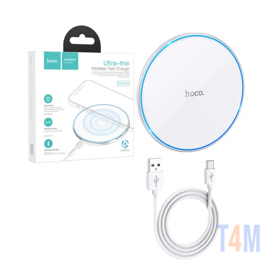 Hoco Ultra-thin Wireless Fast Charger CW6 Pro Easy 15W White